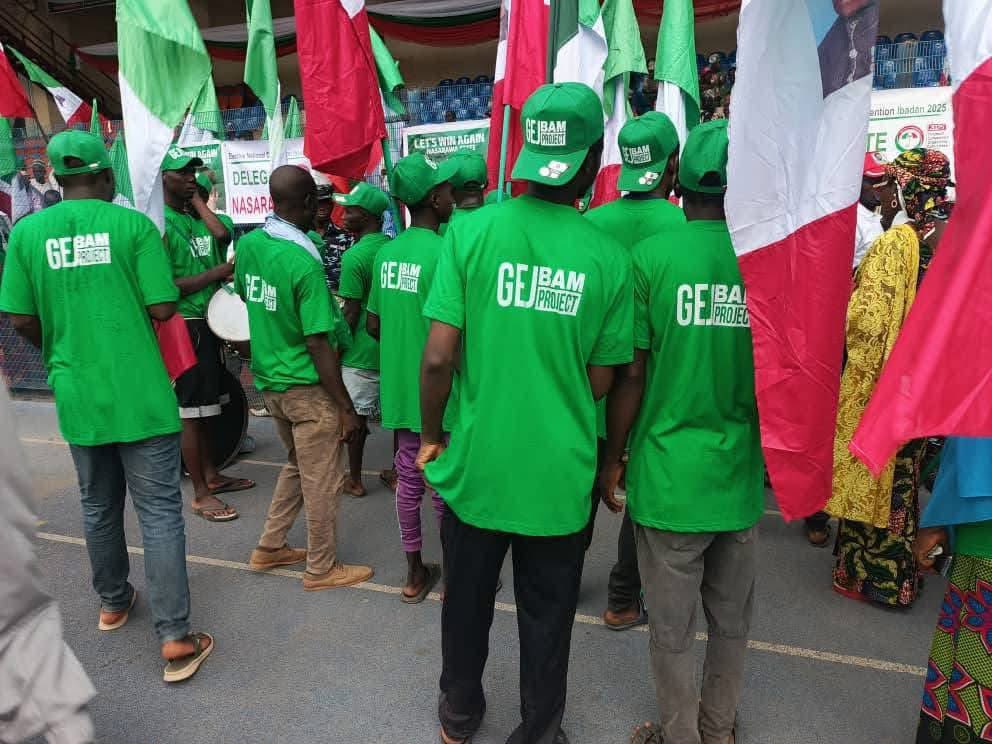 2027 Election: Jonathan–Bala Campaign Flags Emerge at PDP Convention Venue (PHOTOS)