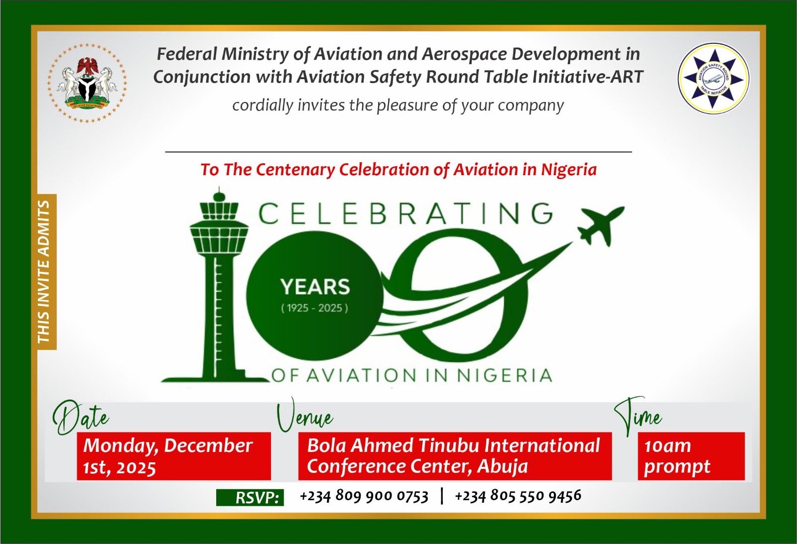 Nigeria Marks 100 Years of Aviation, Celebration Holds Dec. 1 in Abuja — Keyamo