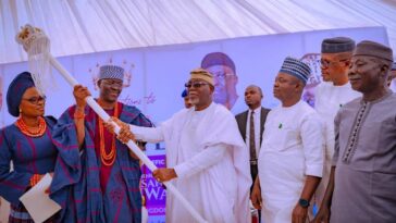 Aiyedatiwa Presents Staff of Office to New Olu-Oke of Oke-Igbo, Oba Akintoye Adeoye, Ending Years of Dispute