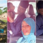 Abuja Land Saga: “Is he married?” – Nigerians react as viral Naval Officer Yerima is spotted in car with woman and baby