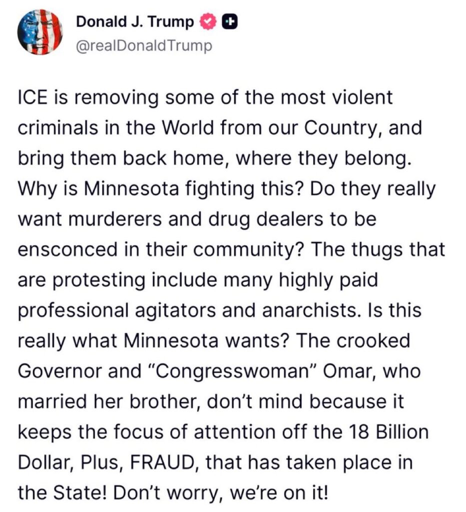 Trump Defends ICE Enforcement Amid Minneapolis Protests Over Fatal Shootings