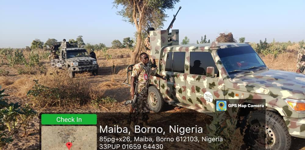 JUST-IN: Troops Kill Terrorist, Recover Arms In Maiduguri Cordon-and-search Operation (PHOTOS)