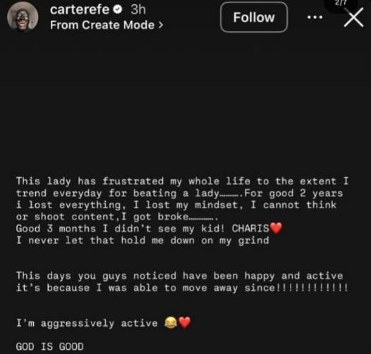 I Didn’t Get Access To My Child For 3 Months – Carter Efe Shares Details Of Breakup From Babymama