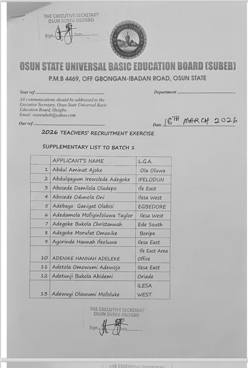 Osun State SUBEB, TESCOM