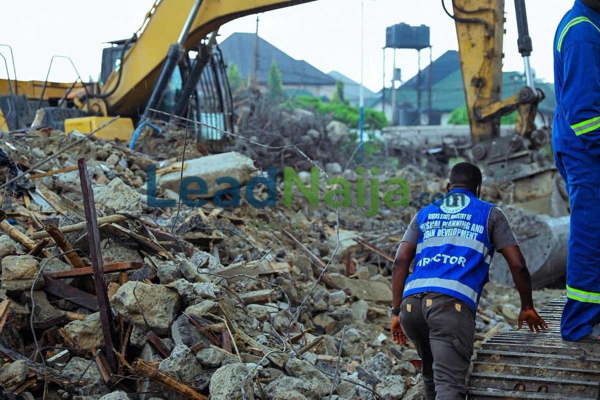 Fubara Orders Investigation Into 5-Storey Building  Collapse In Port Harcourt